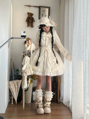 Wool Cape Long-sleeved Coat