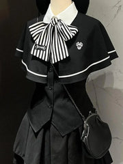 Preppy Style Kawaii Patchwork Uniform Suit