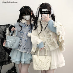 Sweet Girl Kawaii Buckle Cape Coat