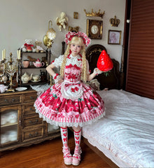 Strawberry Print Sweet Lolita Op Jsk Dress