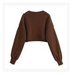 Winter Two Piece Sets Long Sleeve Crop Sweater Knitwear