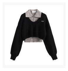 Winter Two Piece Sets Long Sleeve Crop Sweater Knitwear
