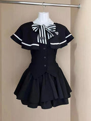 Preppy Style Kawaii Patchwork Uniform Suit