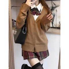 Japanese knitted sweater JK uniform cardigan