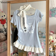 Kawaii Cat Print T-Shirts