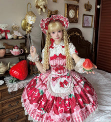 Strawberry Print Sweet Lolita Op Jsk Dress