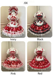 Strawberry Print Sweet Lolita Op Jsk Dress