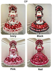 Strawberry Print Sweet Lolita Op Jsk Dress