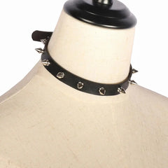 Black PU Leather Choker Necklace