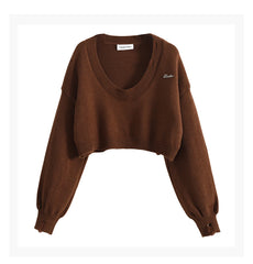 Winter Two Piece Sets Long Sleeve Crop Sweater Knitwear
