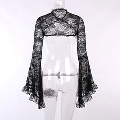 Lace Shrugs Sheer Crop Top