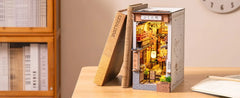 Japan DIY Booknook with Lights DIY 3D Wooden Puzzle Bookend Bookshelf Decor Gift