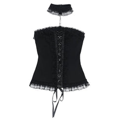 Goth Dark Slim Bandage Backless Tank Top