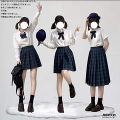 Dark Green Plaid Pleated Skirt