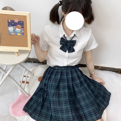 Dark Green Plaid Pleated Skirt