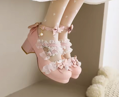 Cross Strap High Heels Tea Party Princess Lolita Shoes