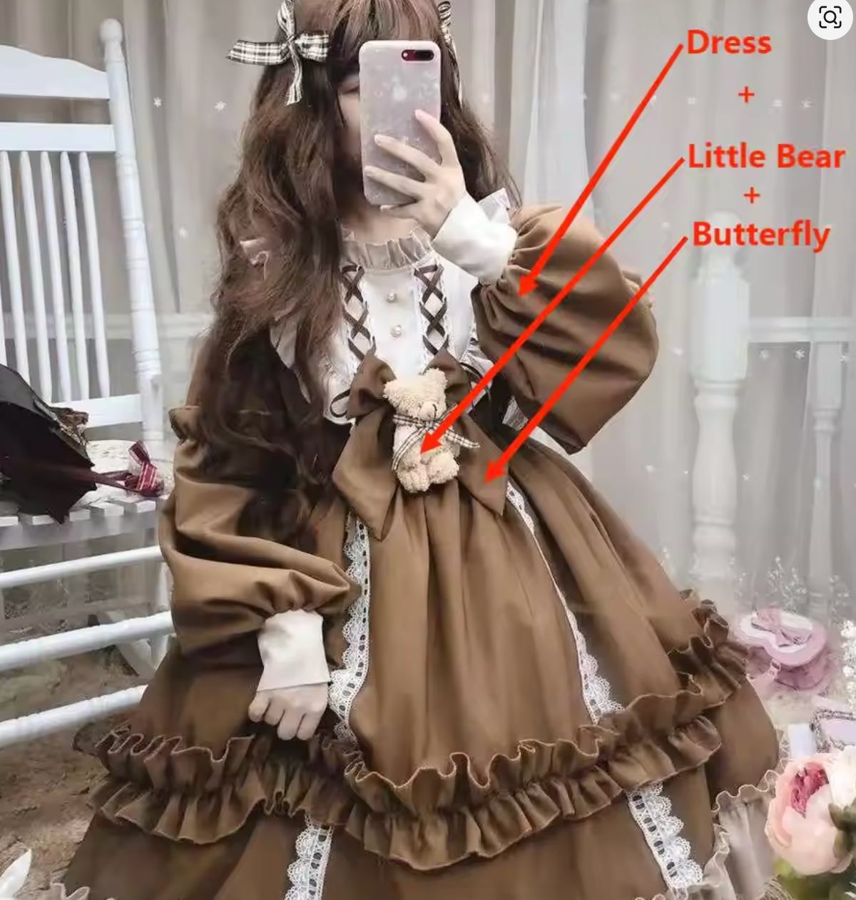 Kawaii Sleeve Bear Bow Lolita Dress
