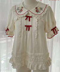 Sweet Strawberry Embroidered Lolita Blouse