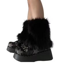 15cm Thicken Faux Furs Plush Leg Warmers