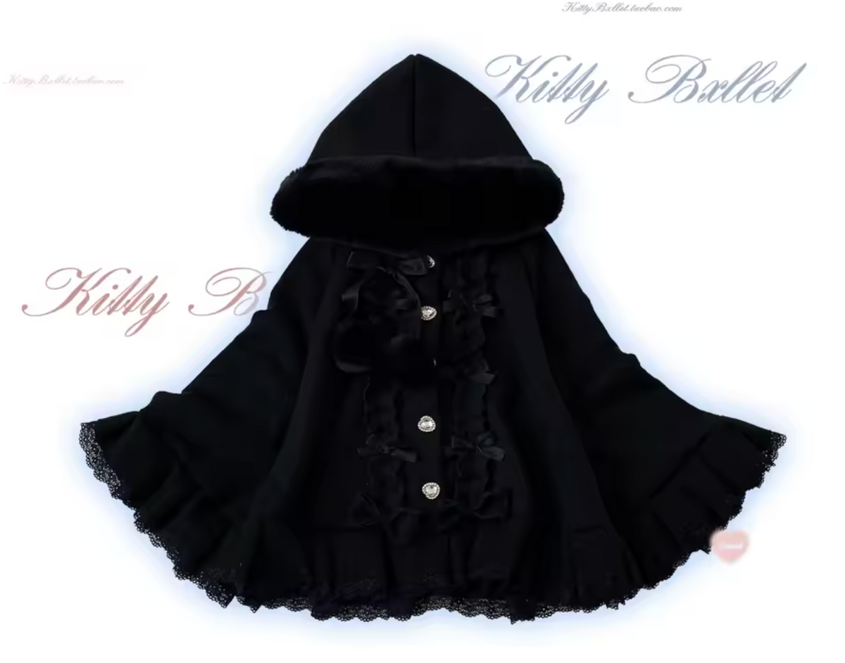 Sweet Girl Kawaii Buckle Cape Coat