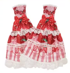 Strawberry Print Sweet Lolita Op Jsk Dress