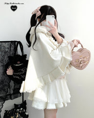 Sweet Girl Kawaii Buckle Cape Coat
