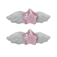 2pcs Fashion Pentagram Star Wings Hairpins