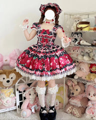 Strawberry Print Sweet Lolita Op Jsk Dress