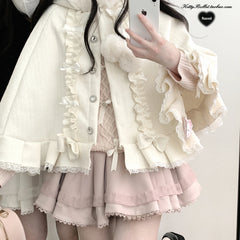 Sweet Girl Kawaii Buckle Cape Coat