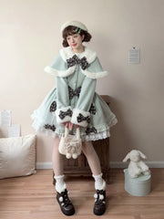 Wool Cape Long-sleeved Coat