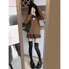 Japanese knitted sweater JK uniform cardigan
