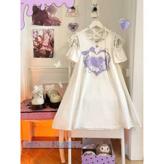 Ember Heart Bow Strappy Off-Shoulder Dress